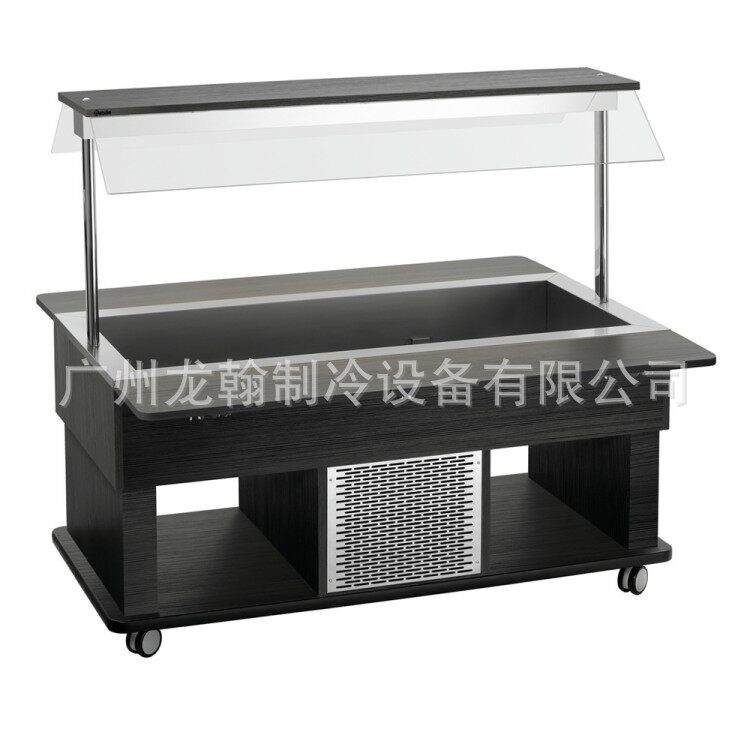 不锈钢开槽沙拉台冷藏披萨工作台商用凉菜展示柜水果捞自助餐台布