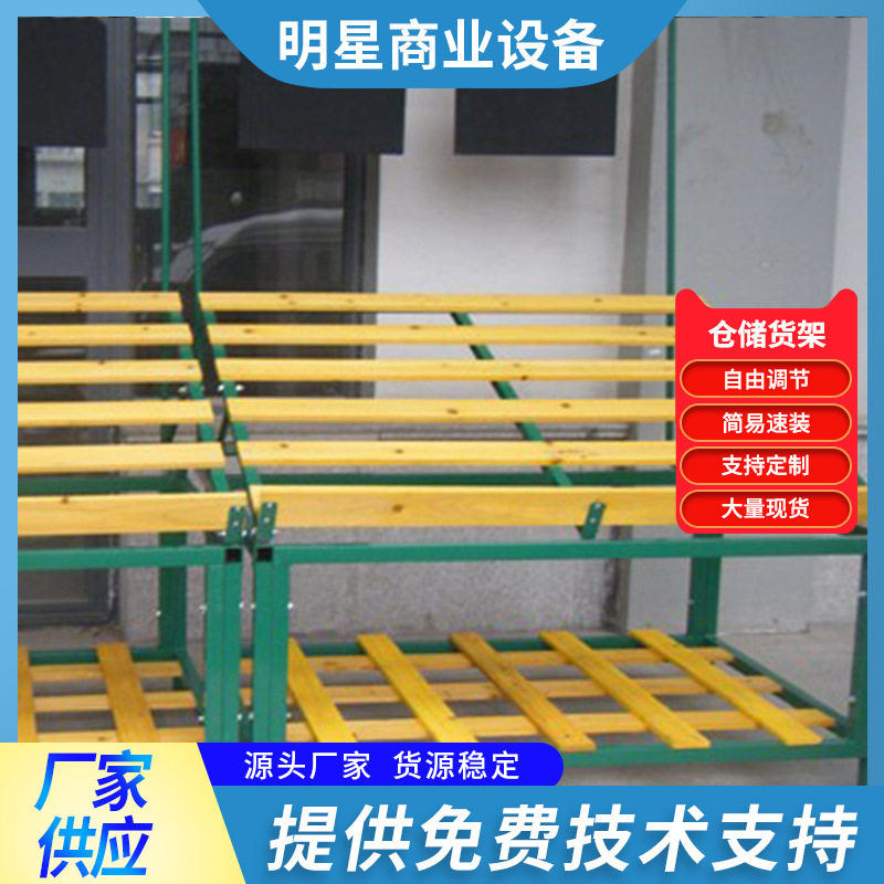 轻型木质货架现货 超市便利店蔬菜水果单面层架展示架 多层储物架图片