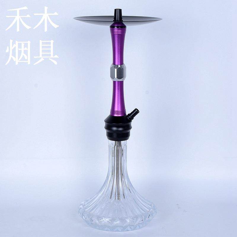欧美热销中号水烟壶紫色黄色蓝色配压花透明玻璃瓶