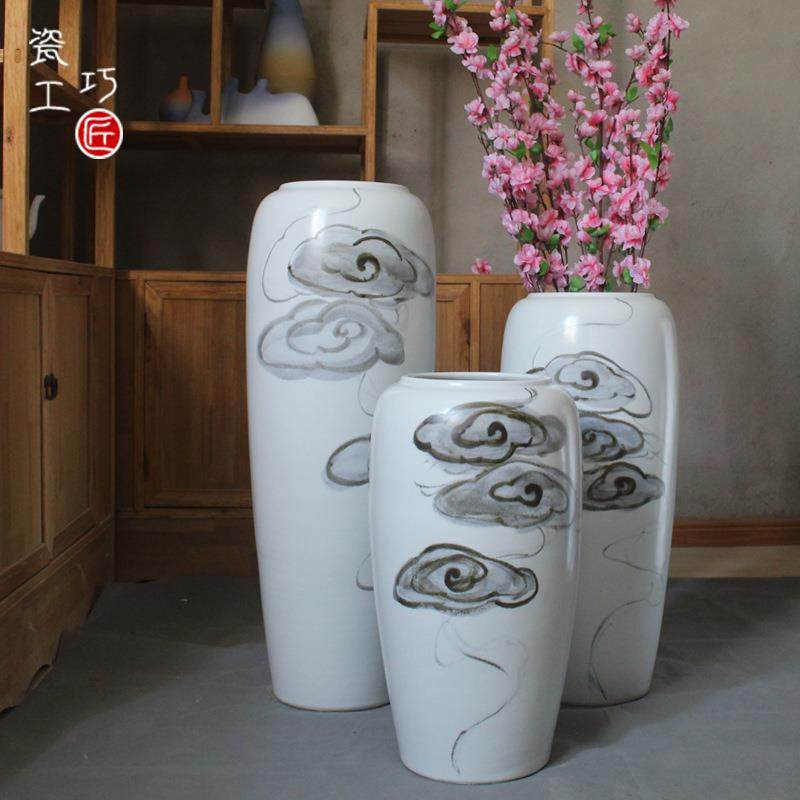 新中式落地花瓶陶瓷摆件家居装饰客厅电视柜软装装饰玄关祥云摆设,机械设备,其他机械设备,淘宝优惠券,粉丝福利购,淘宝优惠卷