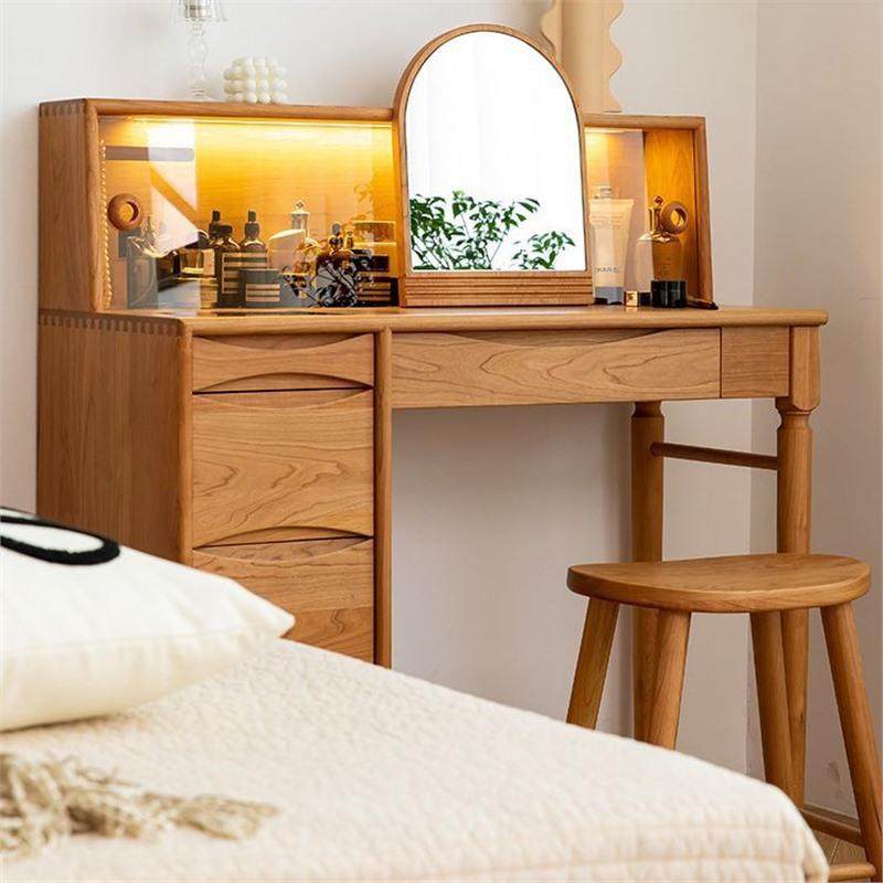北欧樱桃木全实木梳妆台卧室轻奢白橡木黑桃木收纳一体靠墙化妆桌,纺织面料/辅料/配套,纺织机械配件,淘宝优惠券,粉丝福利购,淘宝优惠卷
