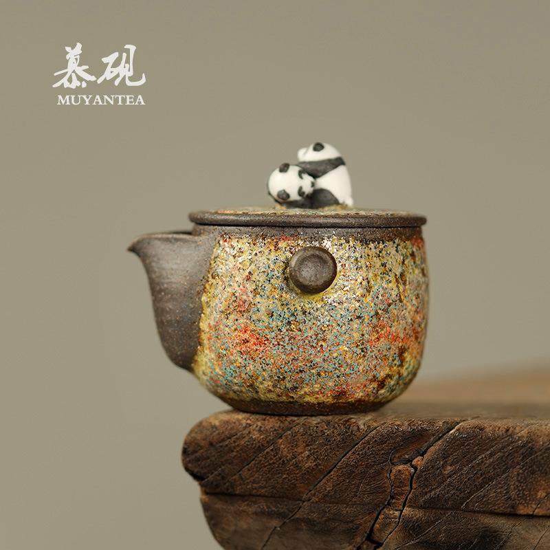 慕砚岩矿熊猫茶壶盖碗高越柴烧纯手工宝瓶创意老岩泥茶具手抓单壶,纺织面料/辅料/配套,纺织机械配件,淘宝优惠券,粉丝福利购,淘宝优惠卷
