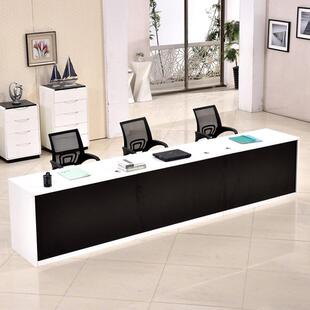 办公室职员3人8人房产中介公司电脑办公桌接待前台六人工位销售桌