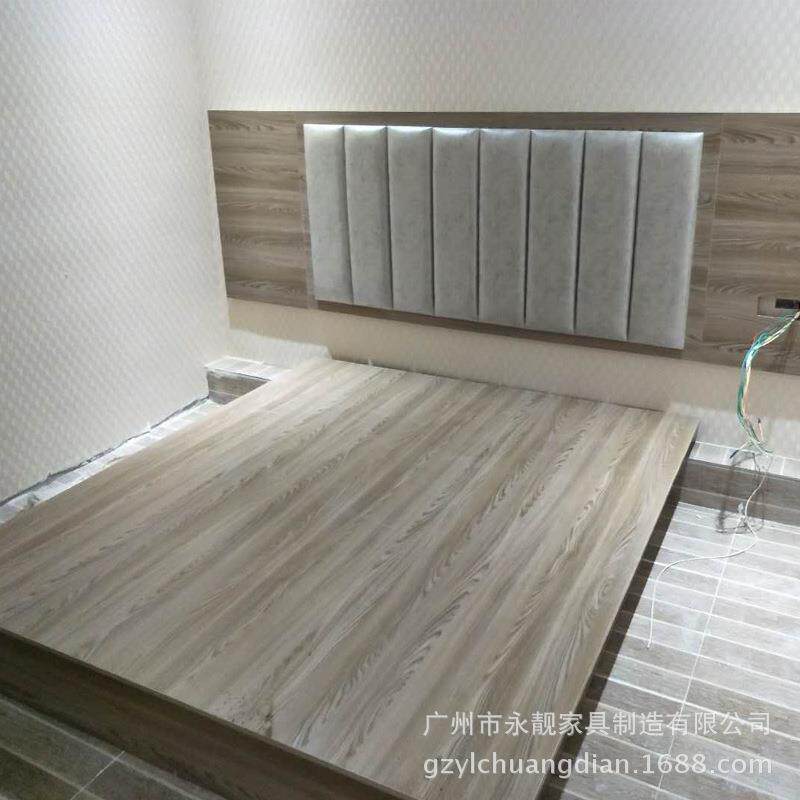 酒店家具大床标间套房旅馆公寓客房软包床屏单双人床架电视柜