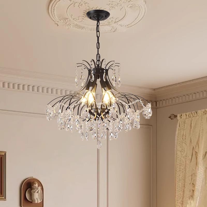 法式复计古大419水晶灯客厅吊灯轻设奢气卧室餐厅灯具师创意个性