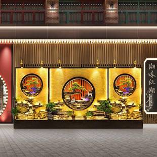 观大型件IQA假水幕墙流水景摆别山墅酒店庭院屏风隔断鱼缸造景喷