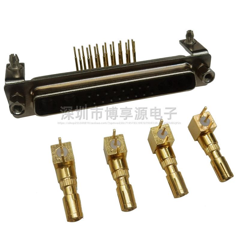 混装D-S649UB2W1脚4射频弯母同头射频轴17+4母座插头新能源连接器