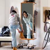 5V浮生记全 身镜落地衣镜旋转镜柜杂志架樱桃穿木子挂衣架URA一体