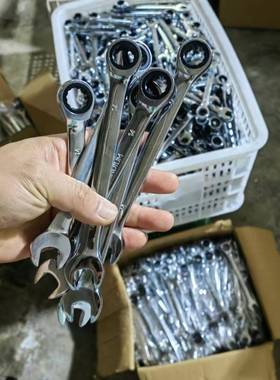 棘轮扳手绿色布两HKQ袋12支套装汽修工组套用开修口扳手具机工具