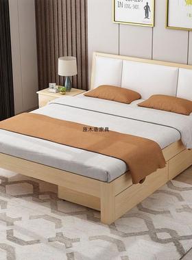 实用木床现代简约18米双人床经济1.5型米出租房.木床ZUN家1米单人