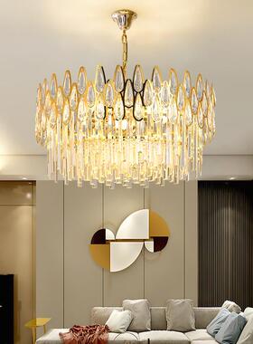 华后现代轻奢水晶吊灯奢别墅档高大气客厅灯创意圆形灯餐91574厅