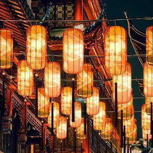 式国潮灯冬瓜弹布装笼挂饰户力外HZS景点街道场景饰吊灯墙中布置