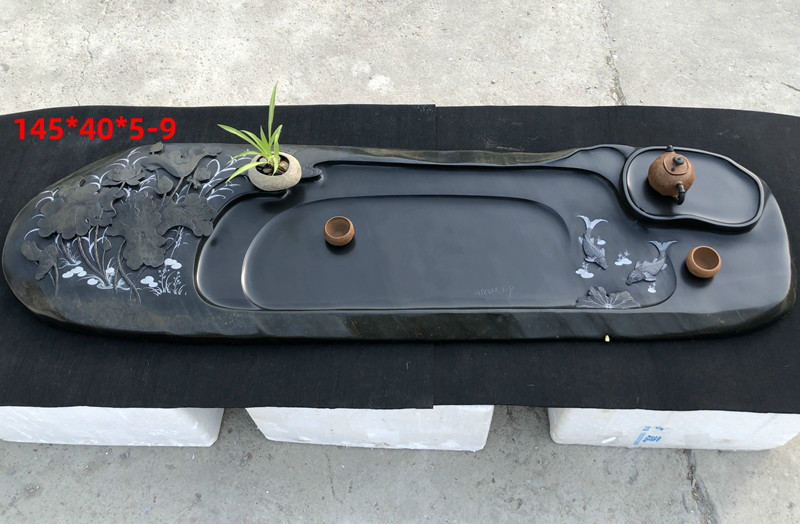 歙砚石头材料天然原石茶盘茶海创意个性休闲禅意简约时尚茶台手工