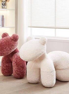 小马椅儿客童沙卡发创意38387网红座椅动物懒人沙发椅厅小马椅子