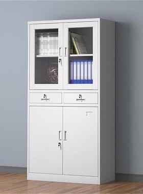 天津件柜通办公室铁书皮柜钢文制档案资料DQU文件凭证柜玻璃体储