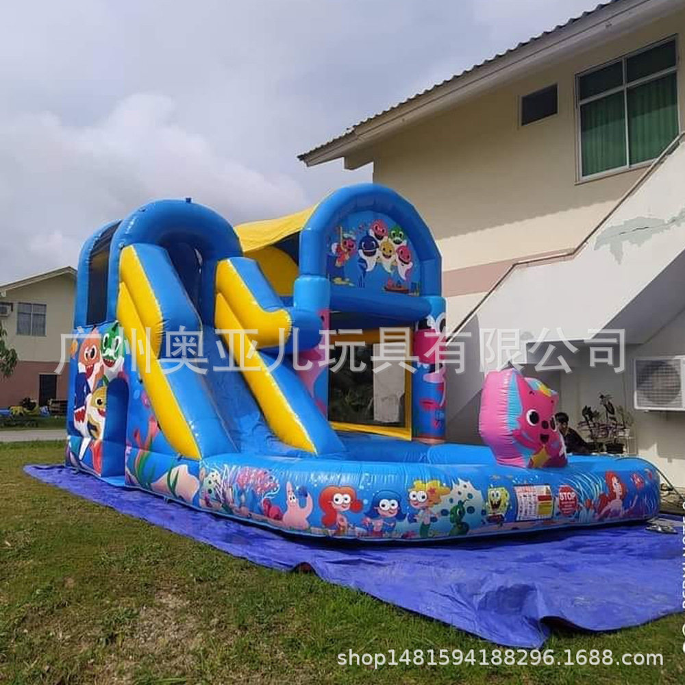 欧美风充气城堡家用儿童PVC弹跳屋充气滑梯带水池蹦蹦床玩具厂家