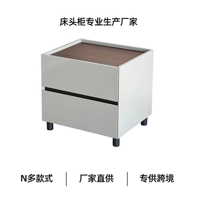 意式极简钢琴烤漆床头柜现代简约主卧烟熏床边柜收纳储物轻奢卧室