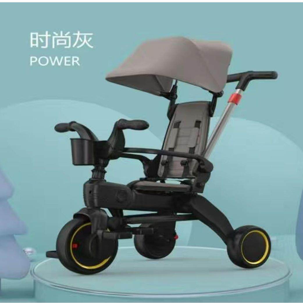 儿童三轮车脚蹬车溜娃神器1-6岁宝宝手推车溜娃可折叠轻便童车