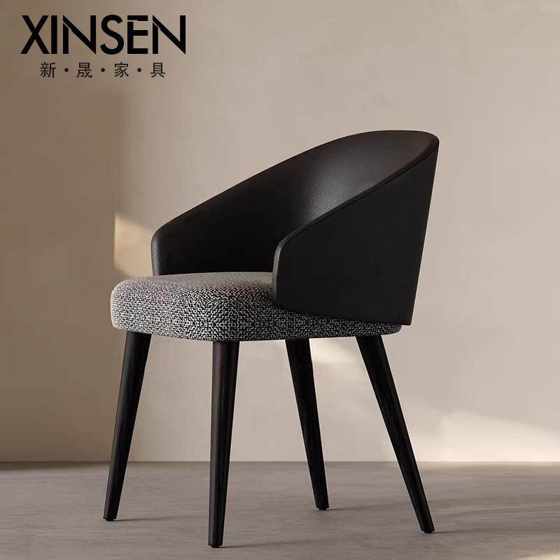 轻奢餐椅餐桌椅子实木现代简约餐厅酒店椅子餐椅家用高级感凳子