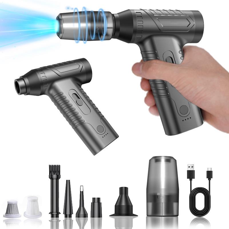 新款迷你风扇大风力手持无线家用车载吹尘器USB充电暴力涡轮风扇