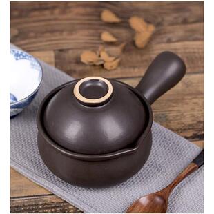 带把陶瓷片手锅平底砂锅煲汤面条稀饭宝宝锅食便携煎锅不粘锅