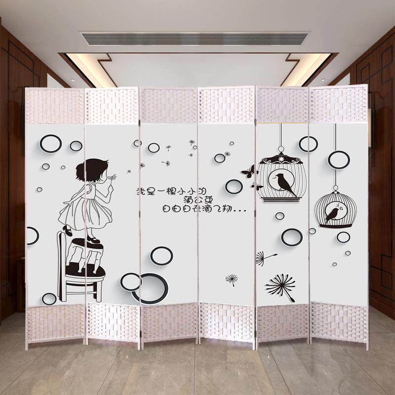 #简易屏风隔断客厅卧室办公室床边折叠移动家用装饰玄关遮挡墙档