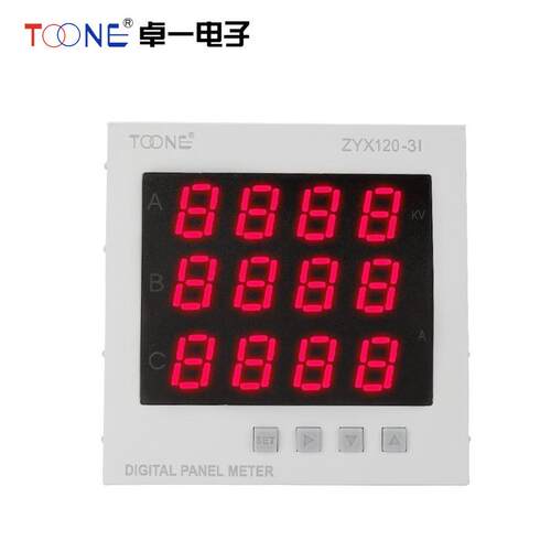 卓一三相交流数显智能电流表电压表ZYX120-3I/3U120*120电力仪表