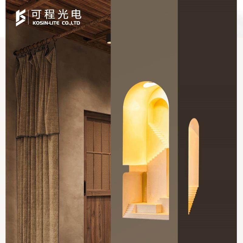 石膏壁灯嵌入式楼梯转角灯卧室走廊墙角灯感应壁龛内嵌灯拐角夜灯