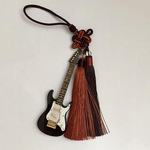 迷你吉他模型车挂件电吉他提琴钢琴汽车内装饰品古筝中国结车挂饰