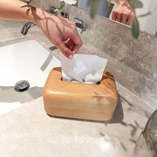 木质榉木纸巾盒茶几桌面抽纸盒家用实木纸巾收纳盒纸巾盒