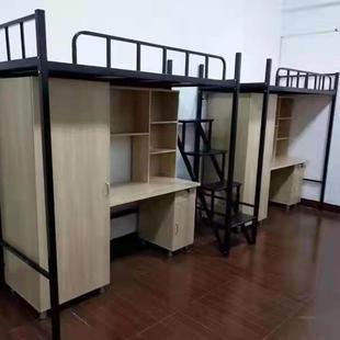 双层铁床学生高低双人铁架子床上下铺铁架床员工宿舍工地单人铁床