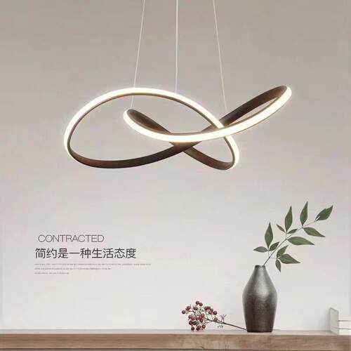 led吊灯简约后现代个性艺术圆环创意北欧风卧室客厅餐厅吧台灯具