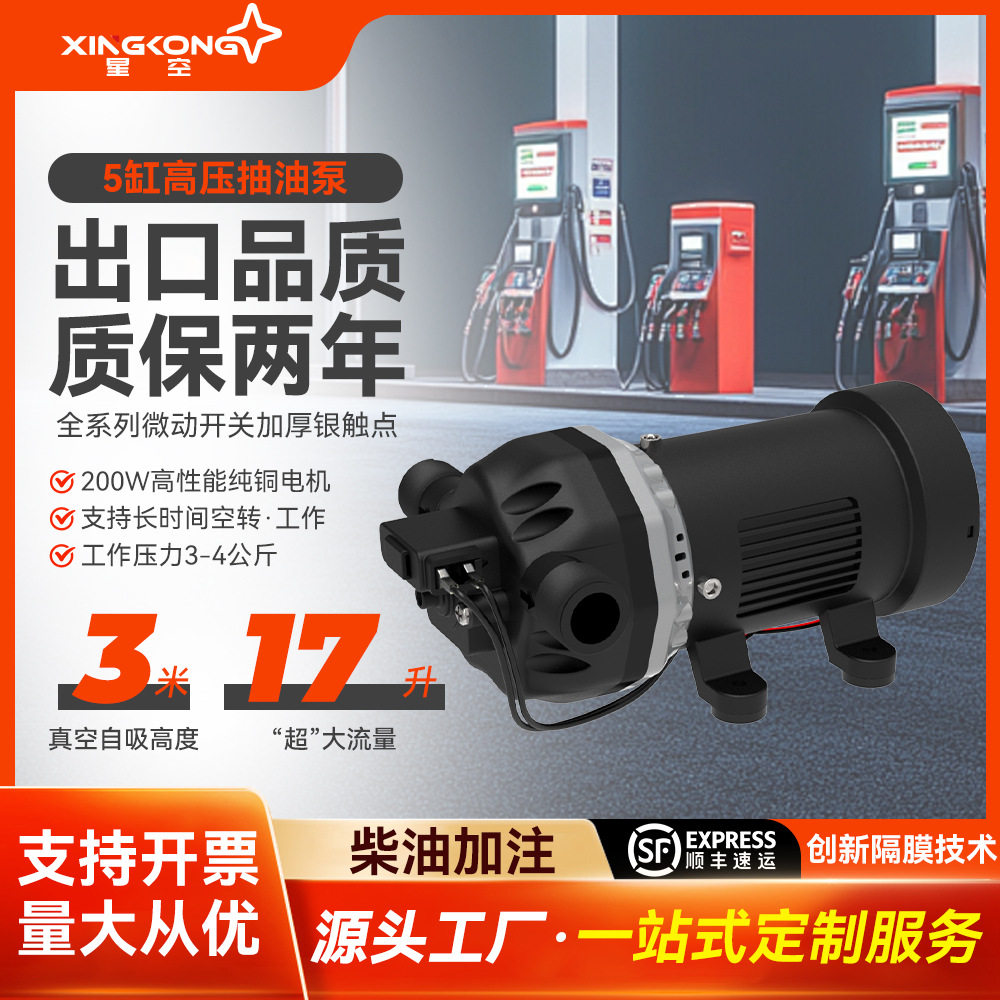 柴油加注泵电动自吸加油泵20升小型电动柴油泵可自吸可空转12V24V