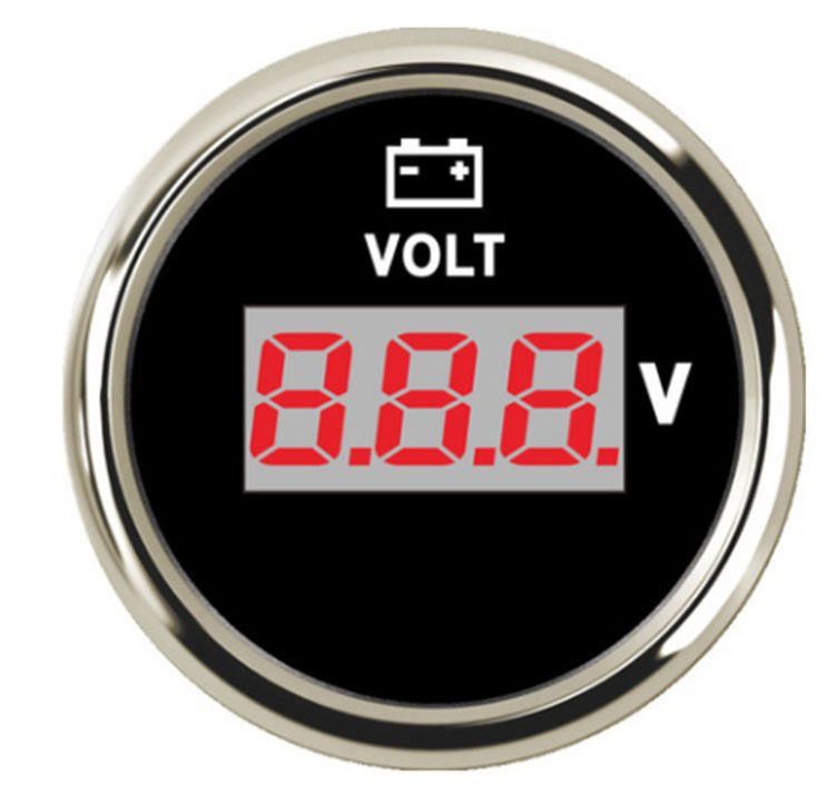 数显电压表表头圆形改装车货车农用车12v24v9-32v孔径52mm