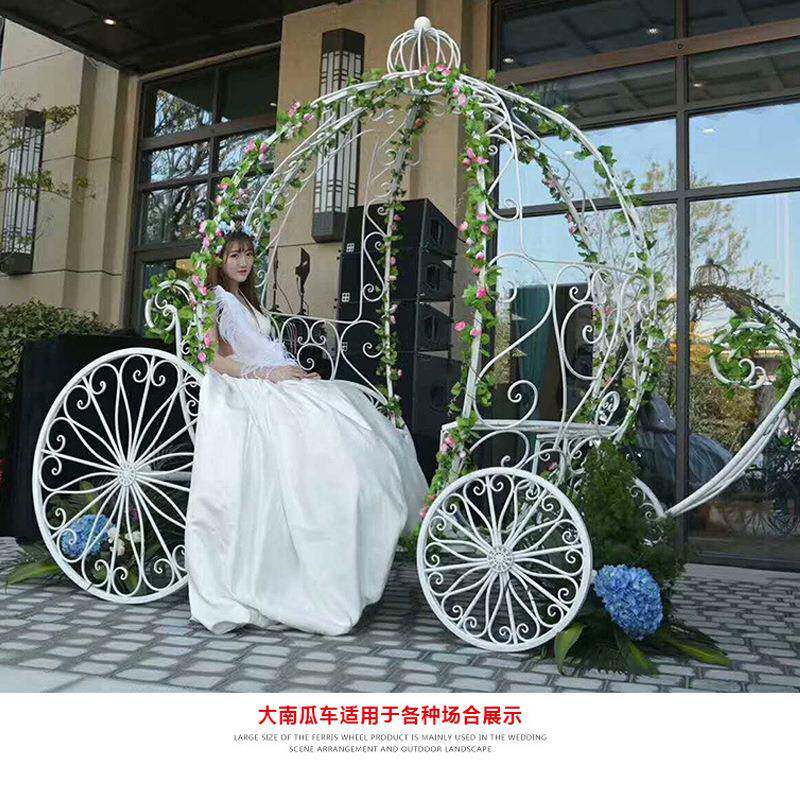婚庆道具商场美陈装饰婚礼场景布置南瓜车铁艺南瓜马车摄影道具