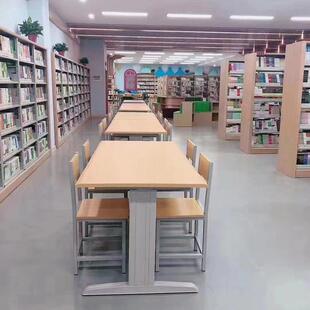 阅览桌图书馆书籍馆阅览室阅读桌钢木简约会议桌读书桌阅览桌椅子