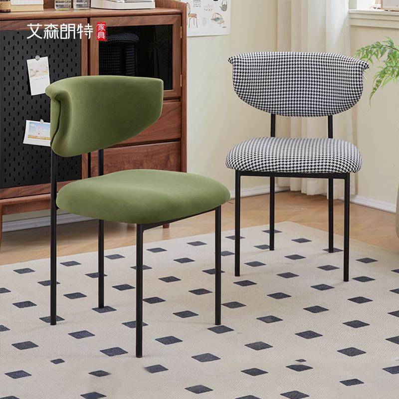 法式奶油风餐椅家用复古轻奢高级感千鸟格化妆靠背凳设计师餐桌椅,纺织面料/辅料/配套,纺织机械配件,淘宝优惠券,粉丝福利购,淘宝优惠卷
