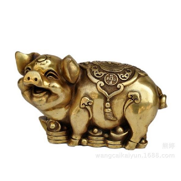 铜猪摆件铜生肖猪大号金钱猪家居办公室装饰品摆件