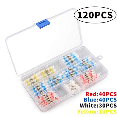 120PCS盒装防水焊锡环热缩中接端子焊锡套管接线端子组合