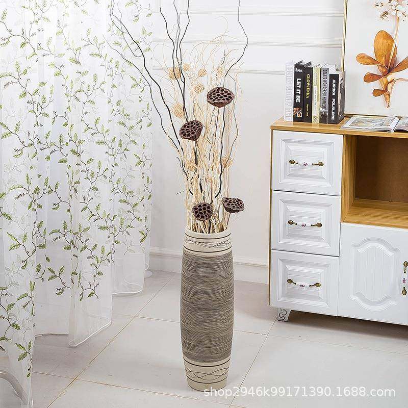 落地花瓶大号干花陶罐轻奢摆件客厅电视柜玄关装饰高装饰品陶经开,纺织面料/辅料/配套,纺织机械配件,淘宝优惠券,粉丝福利购,淘宝优惠卷