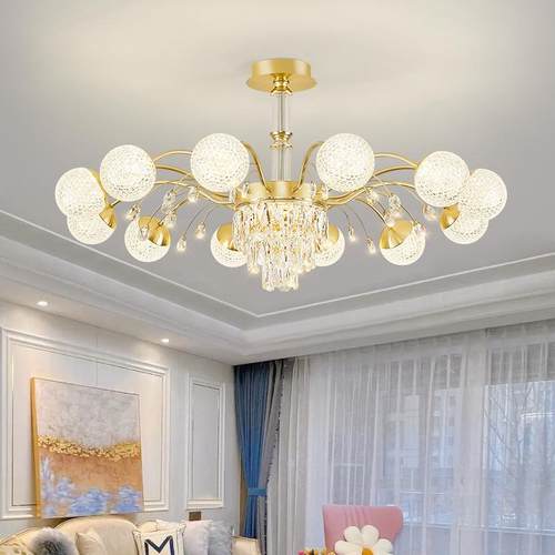 轻奢水晶客厅吊灯后现代简约大气餐厅主卧室灯2023年新款欧式灯具