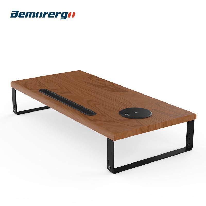 无线充电升降电脑桌台式电脑桌面收纳电脑屏幕垫高桌底座增高架