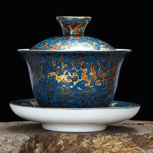 漆器德化猪油白瓷三才盖碗茶杯单个羊脂玉高端防烫功夫泡茶碗带盖