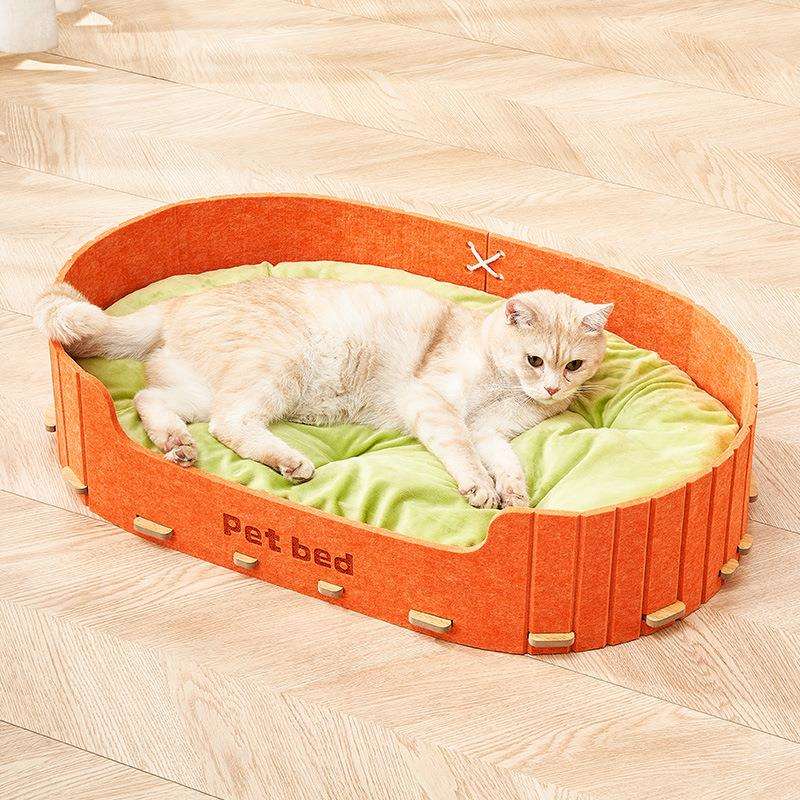 猫窝冬季保暖耐抓超大毛毡床四季通用小中犬狗窝猫咪睡窝多猫家庭