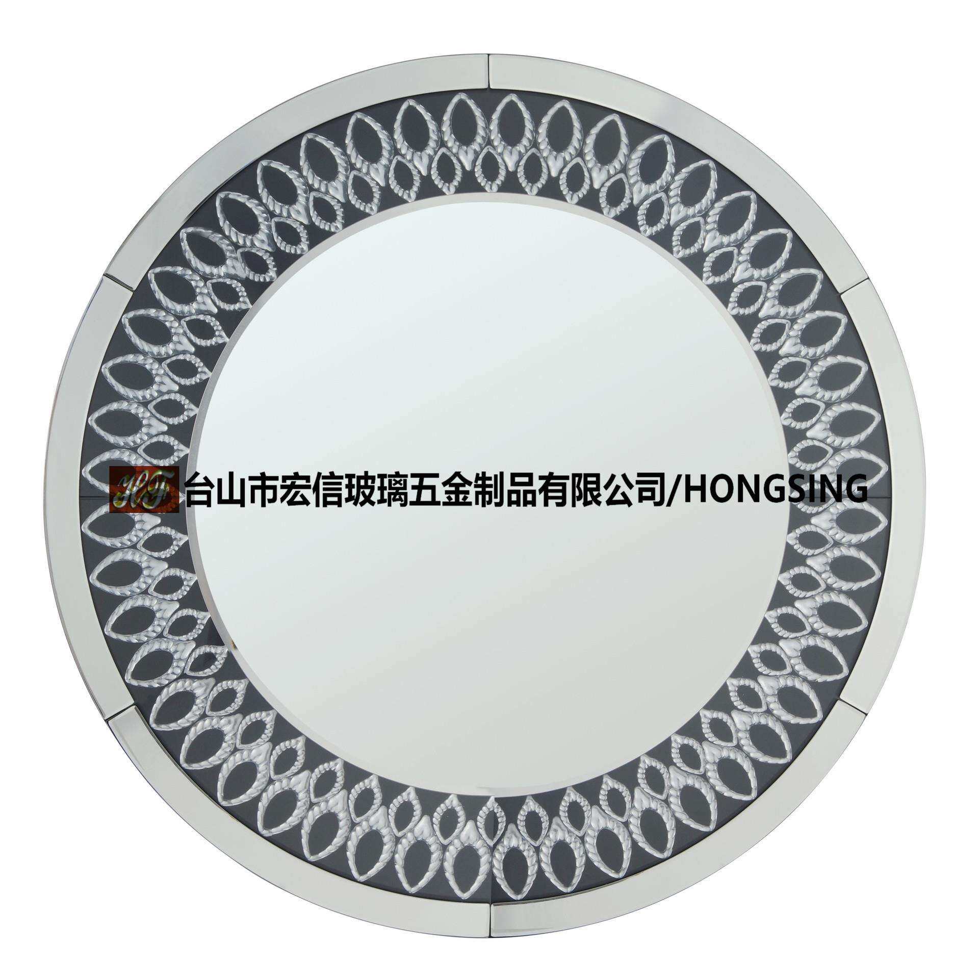 威尼斯挂镜欧式仿古镜木框壁镜浴室雕花墙镜轻奢玻璃家具出口直销