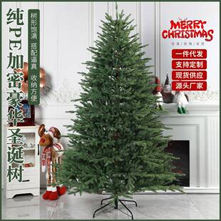 热销高档加密全PE带灯圣诞树现货圣诞节商用豪华茂密人造仿真树