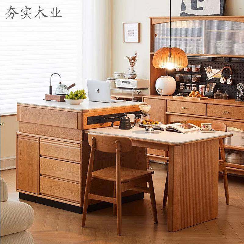 北美黑胡桃木实木岛台餐桌一体樱桃木可伸缩吧台岩板中岛岩板台面,纺织面料/辅料/配套,纺织机械配件,淘宝优惠券,粉丝福利购,淘宝优惠卷