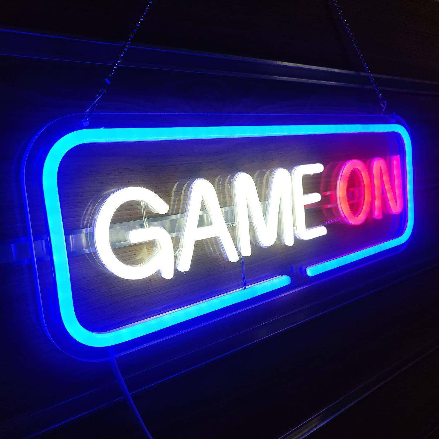 led霓虹灯GAMEON背板造型游戏装饰灯供货