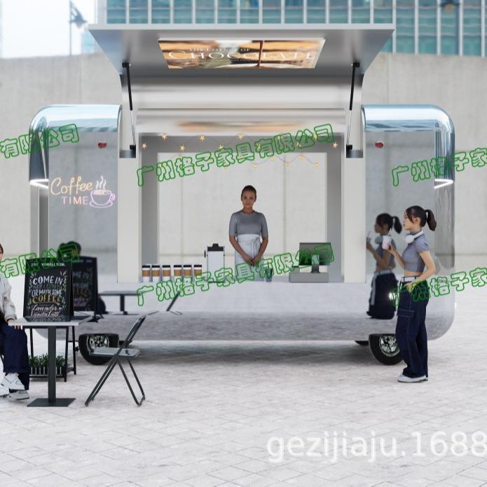 网红飞翼门餐车双层巴士餐车美食街摆摊车景区国潮风小卖部售货亭