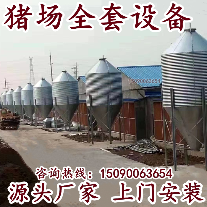 养殖料塔猪场设备镀锌料塔料线全自动喂猪料线自动料线蛟龙料批发